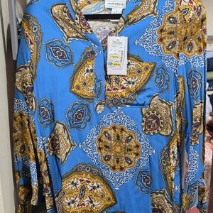 Blue and Yellow Paisley Shirt